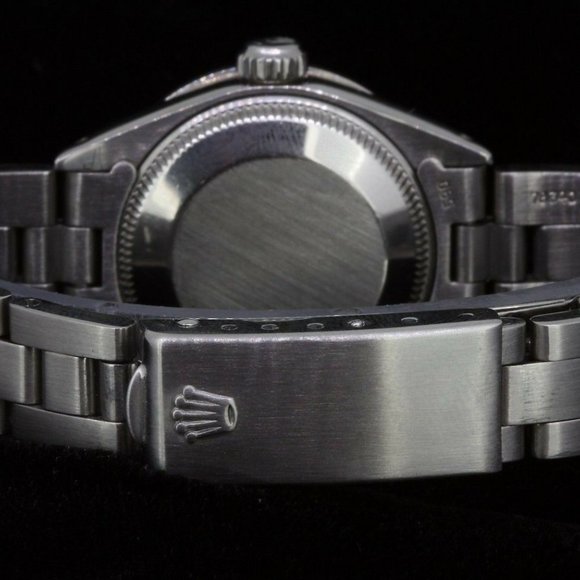 Rolex Ladies Datejust Oyster Perpetual Steel Diamond Dial Bezel Sapphire Watch